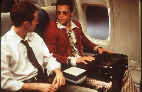 The first meeting.  &#8216;Fight Club&#8217; (1999)  