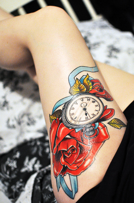 Clock tattoo Posted Tue September 13th 2011 at 333pm