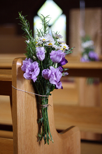 Wedding Pew Ends Church Flowers by Passion for Flowers 