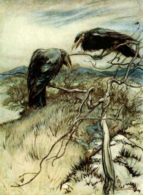 arthur rackham alice in wonderland. The Two Ravens, Arthur Rackham