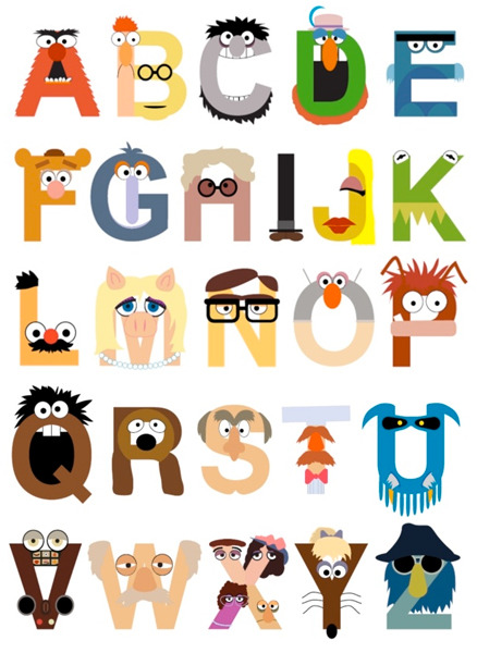 threadless:

Muppet Alphabet by m_baboon is one of the submissions to The Muppets Design Challenge!
