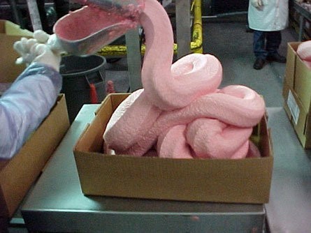 chicken nuggets pink. like chicken nuggets and