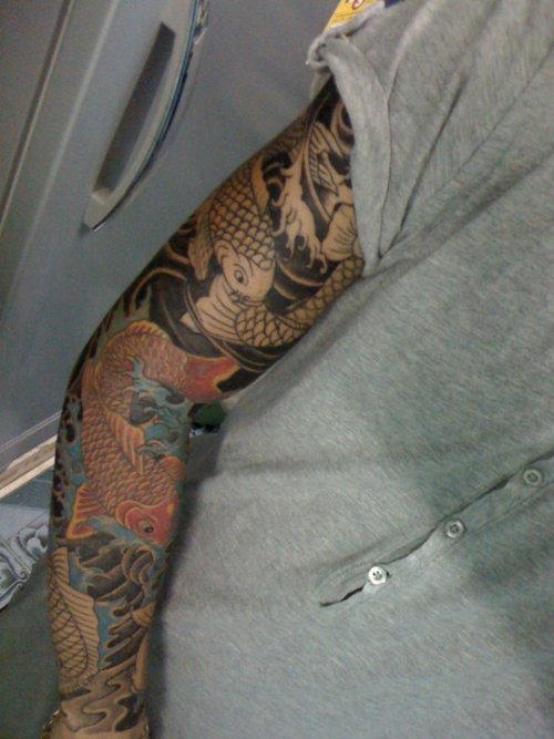 koi carp sleeve tattoos