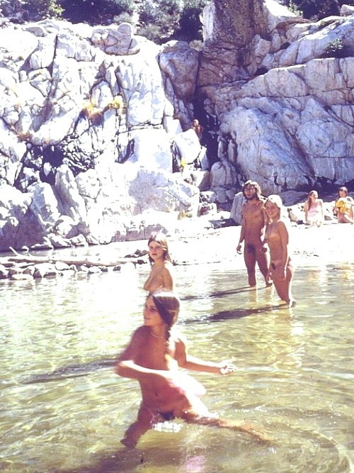 tagged as nude nature naturists hippies hippy hippie naked river 