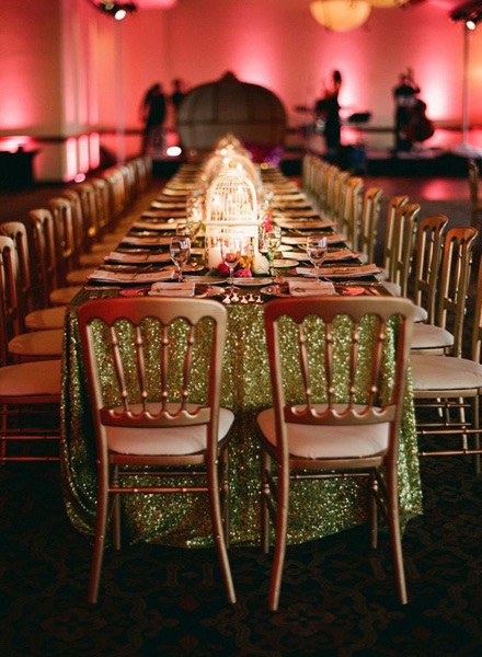 Glitzy glam wedding reception tables gotlovebug GlitterGlitz