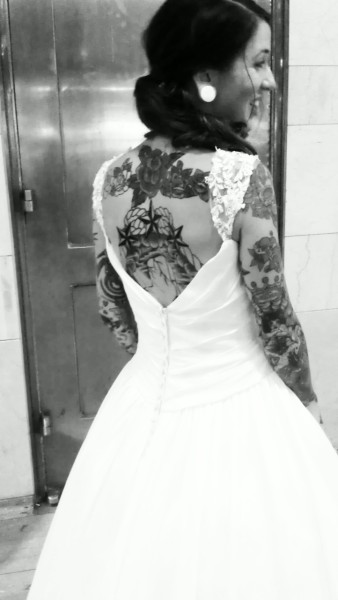 Women CAN look beautiful in a wedding dress covered in tattoos