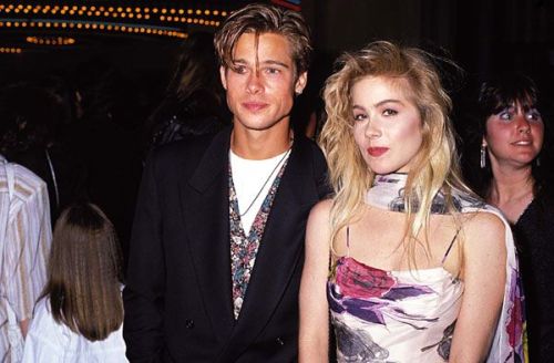 Christina Applegate thenboyfriend Brad Pitt at the 1989 MTV Video 