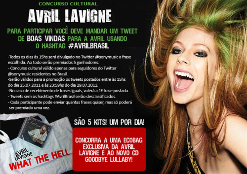 2011 Promo o da Avril Lavigne no Twitter SonyMusic Participe