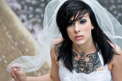 Aug 20th Tagged tattoo tattoos dress wedding dress wedding girl piercings