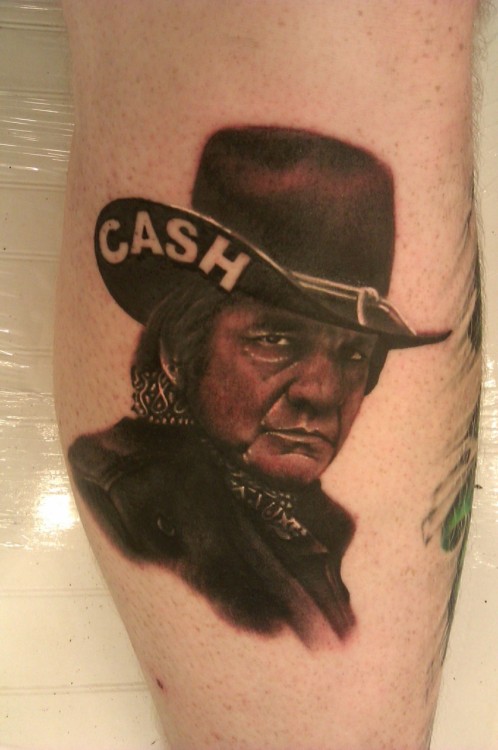 My Johnny Cash tattoo My friend Gabor Heizler On the road BP 
