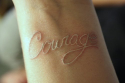 Tagged courage tattoo white ink