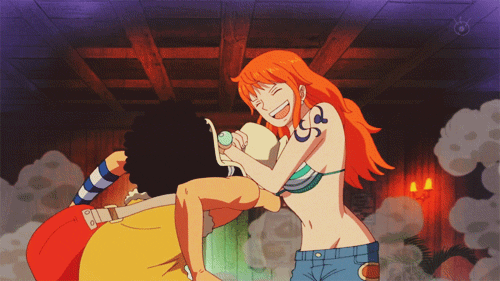 Remember when Usopps' face was all in Nami's boobs