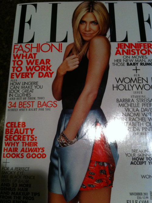 Why is Jennifer Anniston fingering herself on the cover of this magazine