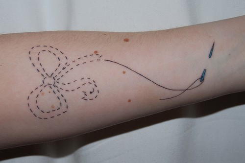  bow stitch sewing tattoo 