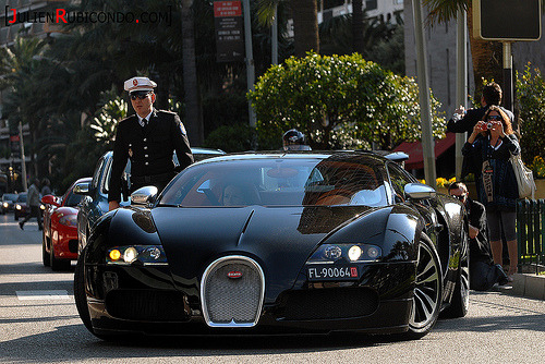 I can protect myself Starring Bugatti Veyron Sang Noir by Julien Rubicondo