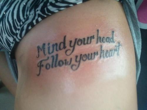 Follow Your Heart Chest Tattoo
