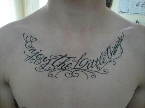 Any good photo's from small feminine quote tattoos on the chest