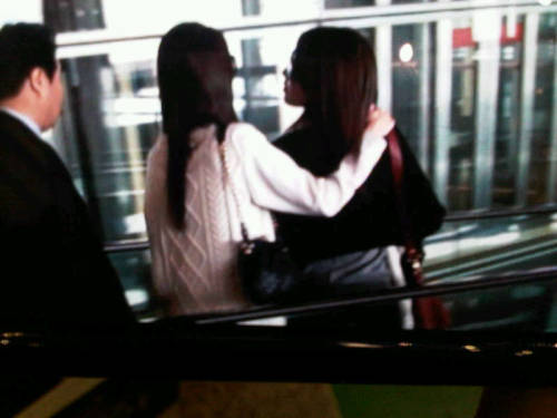 Yoona and Soo Young at Beijing Airportcr: as tagged