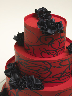 red black and white wedding cakes