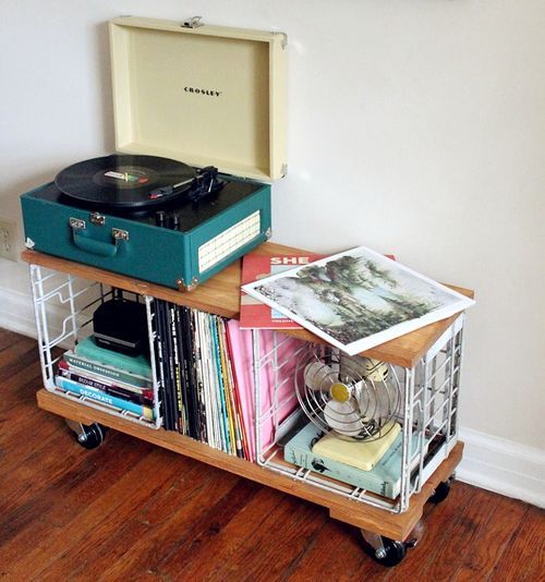 (via D.I.Y. Industrial Record Cabinet - A Beautiful Mess)