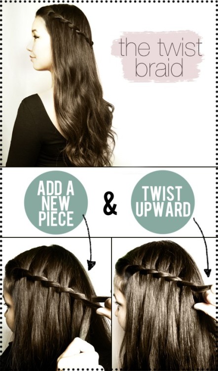 An easier way to waterfall braid.  I tried this, and it doesn&#8217;t seem as sturdy as a regular braid, but it&#8217;s definitely a lot easier! 