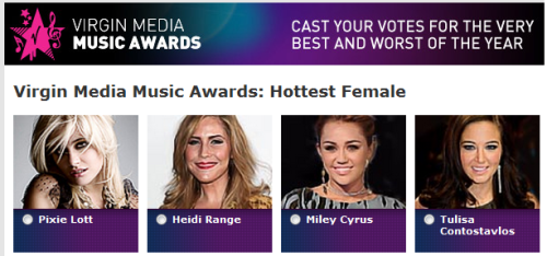 everyone go and vote for miley as the hottest female :D