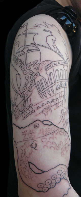 Outline of actual tattoo nearly finished When it's complete it'll look