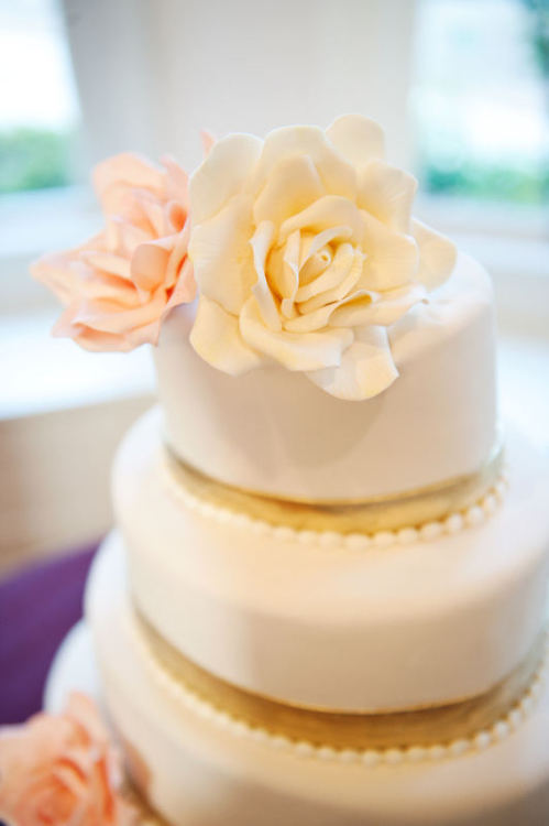 Simply elegant 3tiered fondant wedding cake Yummm