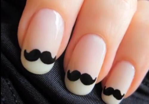 Mustache Nails (mustache,nails,gel nails,design,good idea,movember