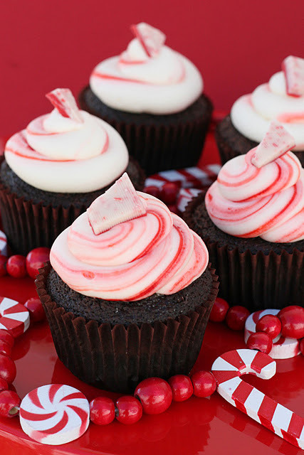 chocolate candy cane cupcakes!