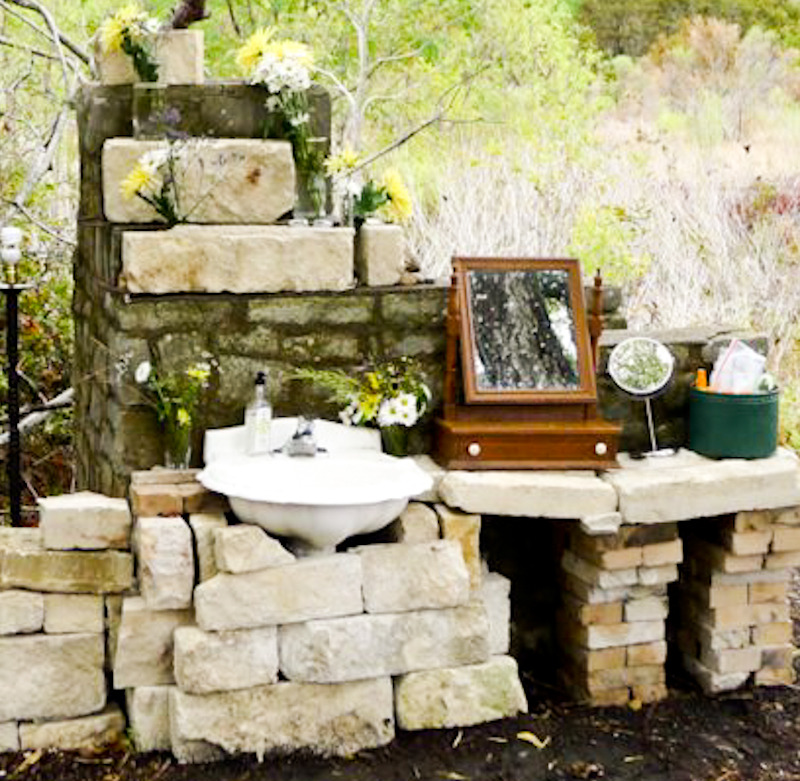 Outdoor sink vanity area at the wedding 14 January 2012 