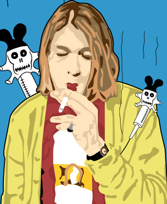 Kurt Cobain traced in Illustrator Posted on January 22 2012 at 903 am