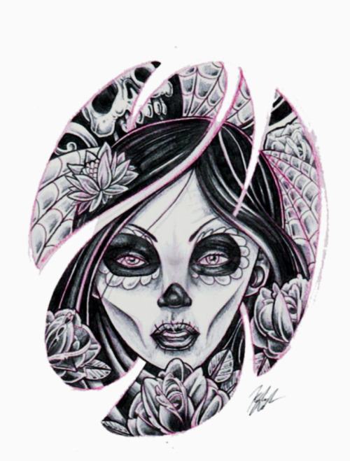 Tagged skull tattoo art sugar skull zombie girl chick zombie chick tattoo