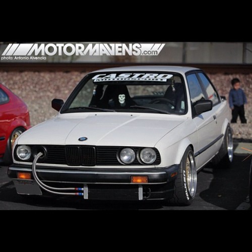 This turbocharged E30 BMW 3series was sick slammed offset stance 