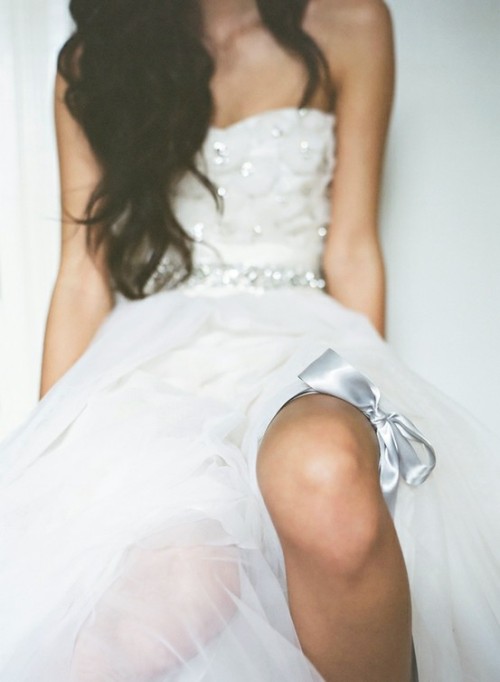 Tagged wedding dress wedding dress blue garter white ribbon bow sparkle