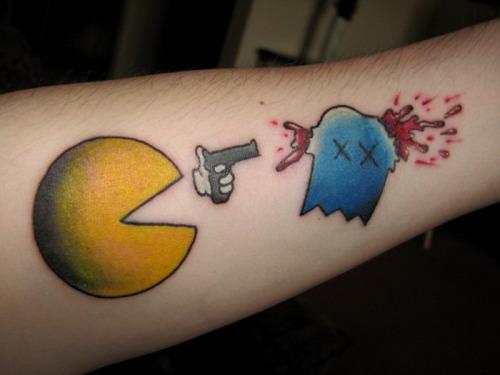 Pac Man Tattoo by Mitchell Brinton