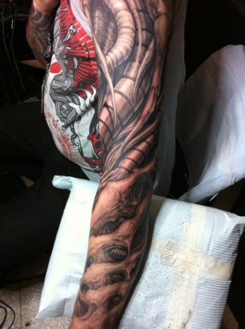 tattoo black and grey sleeve