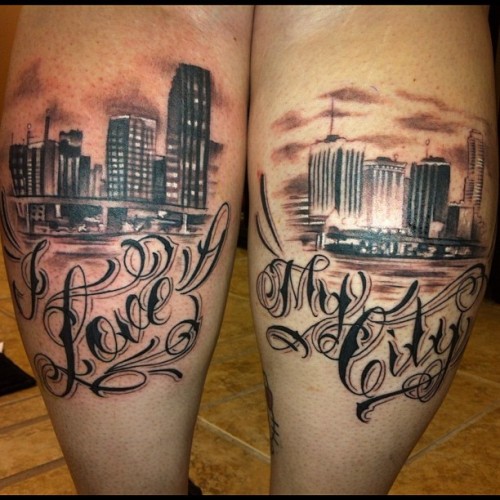 Miami Skykine I tattoed today tattoos miami Taken with instagram 
