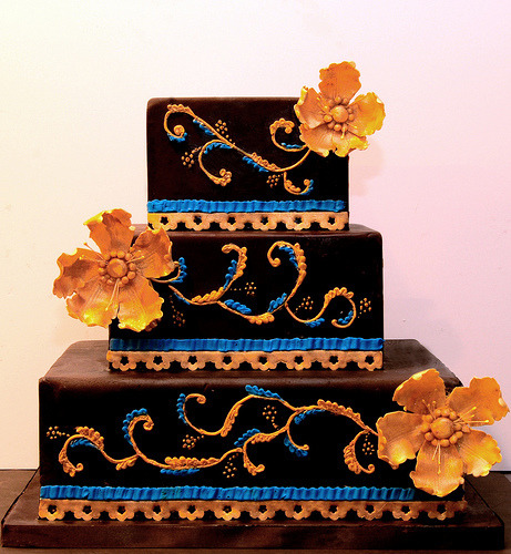  orange brown blue weddings wedding cake exotic desserts 293 notes