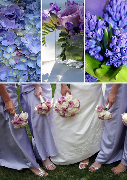Tagged wedding bride bridesmaids Bouquet flowers purple blue 
