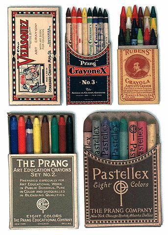vintage pastel and crayon sets