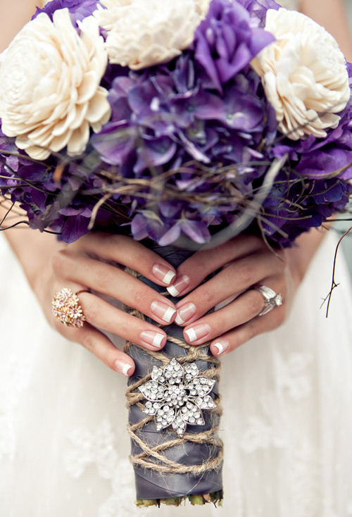 Elegant Wedding Flowers purple white Source weheartitcom 