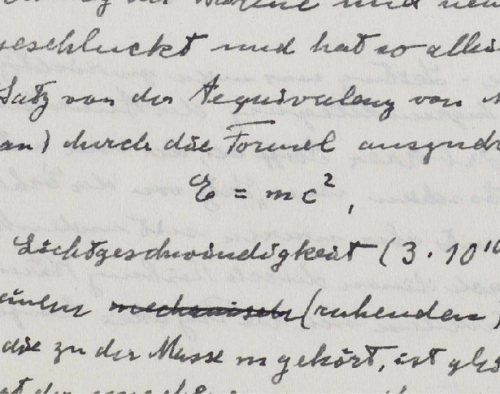Ladies and Gentlemen, E=MC2 and Other Einstein Archive Treasures