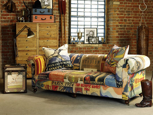 Tribute to the Olympic Games: Vintage Sofa and Trunk Duo