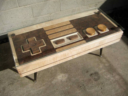 (via Handmade wooden coffee-table resembles giant NES controller, functions as same - Boing Boing)