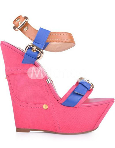 2012 Summer Wedge sandals with satin flower peep toe Cork heel 3554 30 00