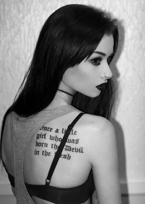Tagged girl model black and white skinny thinspiration goth gothic 