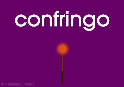 The Standard Book of SpellsConfringoCON•FRIN•GOHThe Blasting Curse causes anything which it contacts to explode in flame. This is the equivalent of a magical bomb, as it uses heat to power the explosion, compared to Expulso, which doesn&#8217;t.