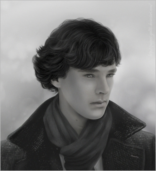 ibelieveinsherlockh: britishentertainmentobsession: miraclefucknut: ehna650: Sherlock Holmes by ~Puppet-Girl86 what? How do you art? dear lord in heaven i want art talents like this, why am i stuck to stick figures?? 