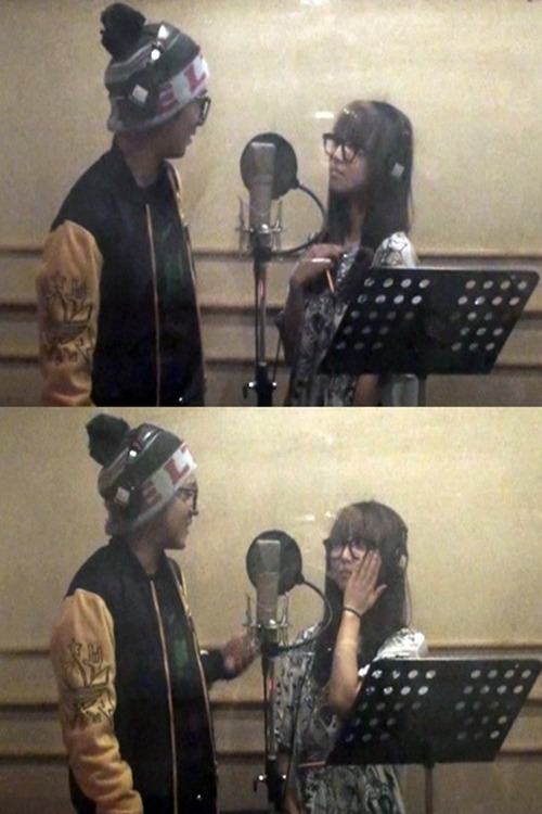 Baro in the recording studio with Miss A’s Min